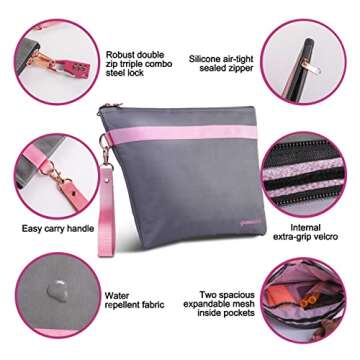 Yannabis Smell Proof Bag,Odor Proof Bag Pouch Storage Case with Combination Lock 12.4 x 9.4 Inch Lar...