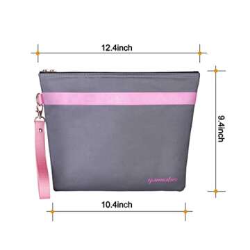 Yannabis Smell Proof Bag,Odor Proof Bag Pouch Storage Case with Combination Lock 12.4 x 9.4 Inch Large Stash Bag (Grey &Pink)