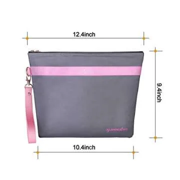 Yannabis Smell Proof Bag,Odor Proof Bag Pouch Storage Case with Combination Lock 12.4 x 9.4 Inch Large Stash Bag (Grey &Pink)