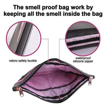 Yannabis Smell Proof Bag,Odor Proof Bag Pouch Storage Case with Combination Lock 12.4 x 9.4 Inch Large Stash Bag (Grey &Pink)
