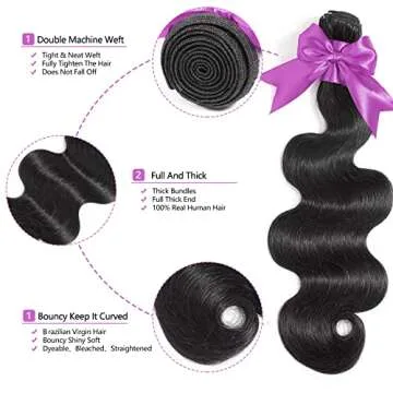 Luxury BEANATASHA 12A Human Hair Body Wave Bundles - 16-20 Inch Premium Brazilian Virgin Hair