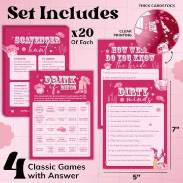 STOFINITY Funny Bachelorette Party Games - Scavenger Hunt, Bingo Card Games for Bridal Showers, Part...