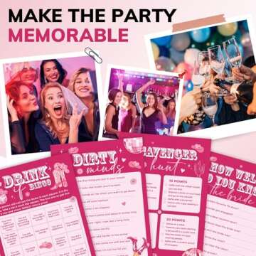 STOFINITY Funny Bachelorette Party Games - Scavenger Hunt, Bingo Card Games for Bridal Showers, Party Decorations