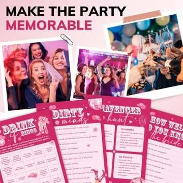STOFINITY Funny Bachelorette Party Games - Scavenger Hunt, Bingo Card Games for Bridal Showers, Party Decorations