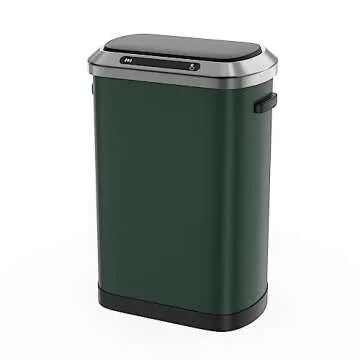 13 Gallon Green Automatic Smart Trash Can with Silent Lid for Home & Office