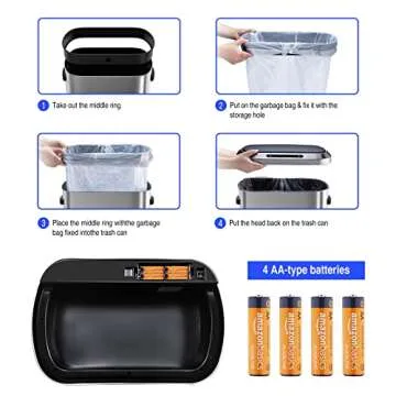Automatic 13 Gallon Smart Trash Can for Home Use
