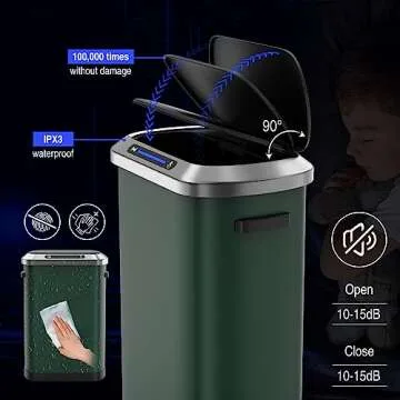 Automatic 13 Gallon Smart Trash Can for Home Use