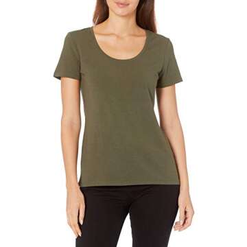 Amazon Essentials Women's Classic-Fit Short-Sleeve Scoop Neck T-Shirt (Available in Plus Size), Pack...