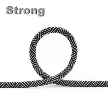 Mycicy Long Rope Dog Leash for Training, Recall & Agility - 12, 15, 22, 30, 50, 75, 100 ft Check Cord for Small & Medium Dogs - Outdoor, Camping, Backyard Use (15 ft, Black)