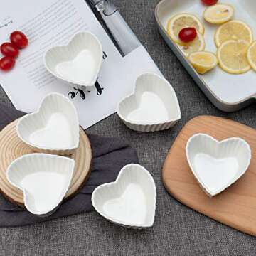 Porcelain Dipping Bowls Ceramic Condiment Dishes Soy Sauce Dish Snack Appetizer Serving Tray Dessert and Ice Cream Bowlsfor Ketchup Appetizers Condiment Snack Honey Mustard Set of 6