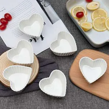 Porcelain Dipping Bowls Ceramic Condiment Dishes Soy Sauce Dish Snack Appetizer Serving Tray Dessert and Ice Cream Bowlsfor Ketchup Appetizers Condiment Snack Honey Mustard Set of 6