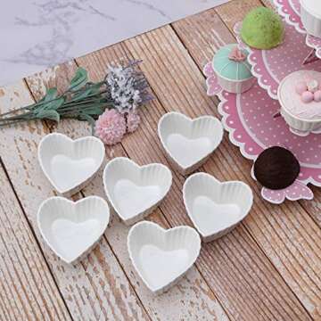 Porcelain Dipping Bowls Ceramic Condiment Dishes Soy Sauce Dish Snack Appetizer Serving Tray Dessert and Ice Cream Bowlsfor Ketchup Appetizers Condiment Snack Honey Mustard Set of 6