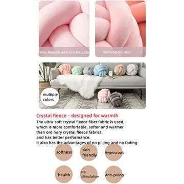 GXYR Knot Ball Pillow Soft Velvet Cushion for Home Decor