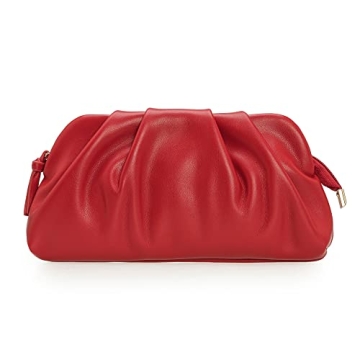 CHARMING TAILOR Elegant Vegan Leather Pleated Clutch Bag for Women
