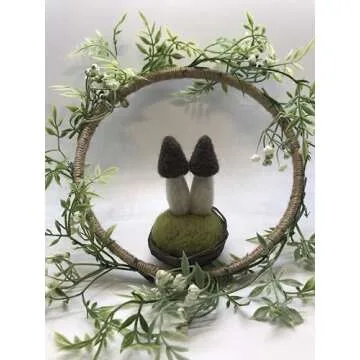 Handmade Bird Nest with Mushrooms - Eco-Friendly Decor