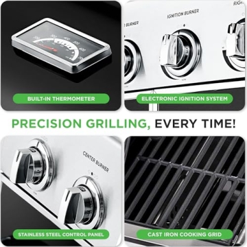 NutriChef Heavy-Duty 5-Burner Propane Gas Grill