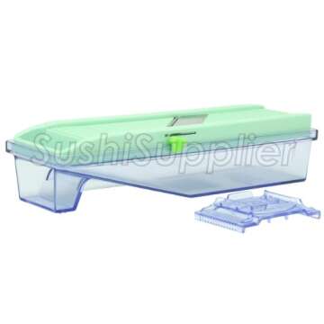 Benriner Mandoline Slicer with Collection Tray and 4 Blades, Japanese Stainless Steel, BPA Free