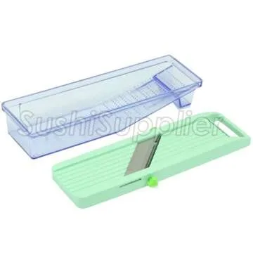 Benriner Mandoline Slicer with Collection Tray and 4 Blades, Japanese Stainless Steel, BPA Free