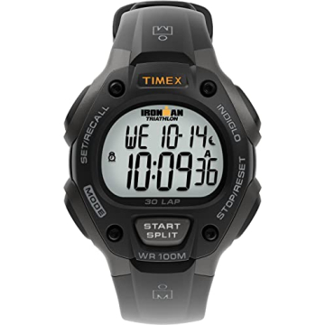 Timex Men's Ironman Triathlon Classic 30 38mm Watch – Gray Case with Black Resin Strap