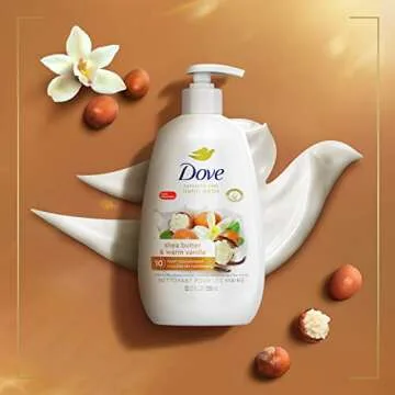 Dove Advanced Care Hand Wash Shea Butter & Warm Vanilla 4 Count for Soft, Smooth Skin, More Moisturizers than the Leading Ordinary Hand Soap, 12 oz