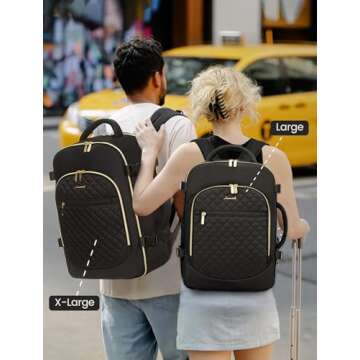 LOVEVOOK Carry on Backpack, 30L Travel Backpack for Women Airline Approved,Luggage Business Weekender Overnight Daypack as Personal Item fit for 15.6 inch Laptop,Black