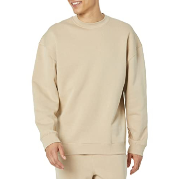 Amazon Essentials Men's Oversized-Fit Crewneck Sweatshirt (Available in Big & Tall), Tan, X-Large
