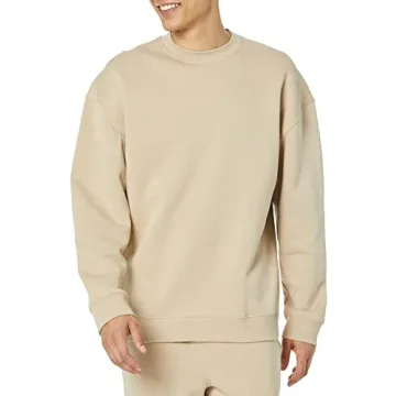 Amazon Essentials Men's Oversized-Fit Crewneck Sweatshirt (Available in Big & Tall), Tan, X-Large