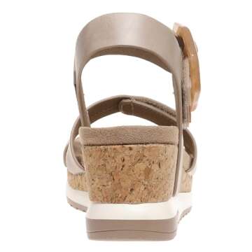 Pierre Dumas Lyra-2 Women's Platform Wedge Adjustable Hook and Loop Comfortable Fashion Sandal (Nude, US Footwear Size System, Adult, Women, Numeric, Medium, 6.5)