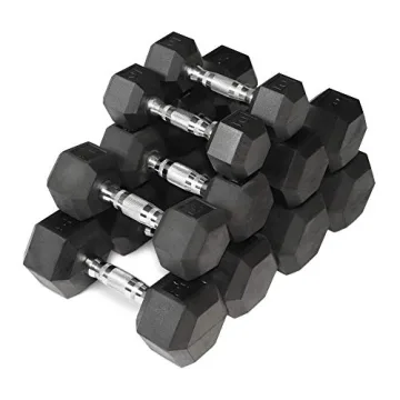 5-25Lb Hex Dumbbell Set with Storage Rack for Home Gym
