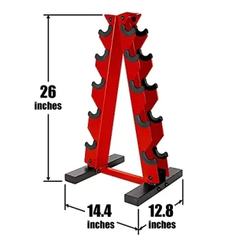 5-25Lb Hex Dumbbell Set with Storage Rack for Home Gym