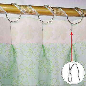 58 Pcs Rustproof Stainless Steel Curtain Hooks for Windows