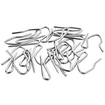 58 Pcs Rustproof Stainless Steel Curtain Hooks for Windows