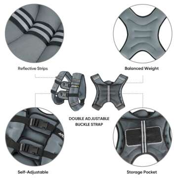 APEXUP 25lbs Weighted Vest for Strength Training and Running