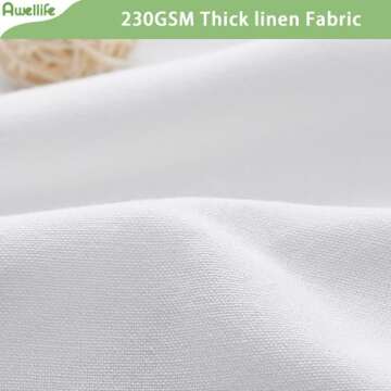 Farmhouse Shower Curtain with A Ruffle Hem, Ivory White Linen Shower Curtain for Bathroom，72"x72" 12 Hooks