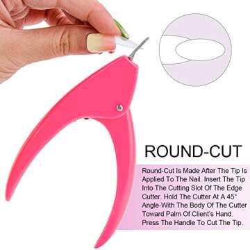 Belleboost Nail Tip Clipper Edge Cutter Adjustable Stainless Steel False Artificial Acrylic Fake Trimmer Manicure Pedicure Sharp Rustproof Blade Clip Tool for Salon Home Art,DIY Use Acrylic Pink