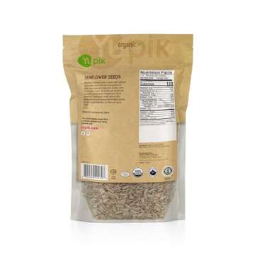Yupik Organic Sunflower Seeds, No Shell, 2.2 lb, Non-GMO, Vegan, Gluten-Free, Kosher, Raw Seeds, Sal...