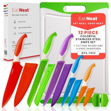 EatNeat 12 Piece Knife Set - Colorful & Ergonomic