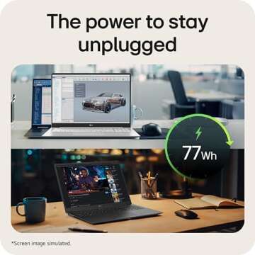 LG gram 16-inch Lightweight Laptop, Intel Evo Edition - AI-enabled Intel Core Ultra 7 Processor, Windows 11 Home, 16GB RAM, 512GB SSD, Black