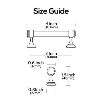Alzassbg 10 Pack Brushed Gold Cabinet Pulls, 3 Inch(76mm) Hole Centers Cabinet Handles Kitchen Hardware Straight Bar for Cabinets and Drawer AL3082BB