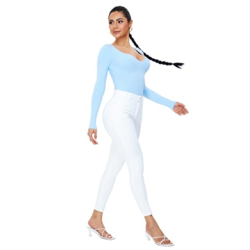 Freehut Women's Silky Soft Long Sleeve Bodysuit