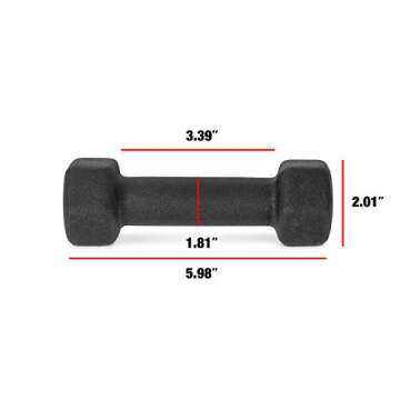CAP Barbell Black Neoprene Coated Dumbbell, 2 lb Single