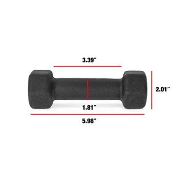 CAP Barbell Black Neoprene Coated Dumbbell, 2 lb Single