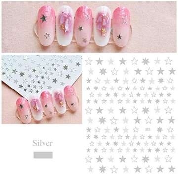 NY ar Nail Art ickers Decal 3D Self-Adhesive Sparkly ar Nail Supplies 7 Sheets Holographic Laser ars ickers Nail Design Glitter Shiny Luxury Deration for Women Girls DIY Manicure Tips