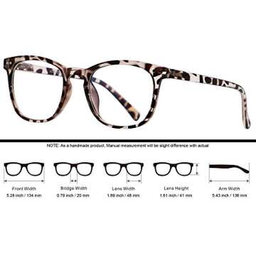 ANDWOOD Blue Light Blocking Glasses Women Computer Small Face Clear Bluelight Blocker Eyeglasses Frame Square Leopard