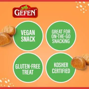 Gefen Organic Whole Peeled and Roasted Chestnuts, 5.2oz (12 Pack) | Chestnuts Peeled and Ready to Eat | Great for Cooking & Baking | Gluten Free | Kosher