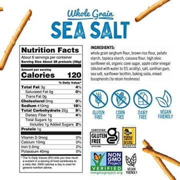 Quinn Pretzel Sticks Sea Salt - Crunchy & Gluten-Free Snack