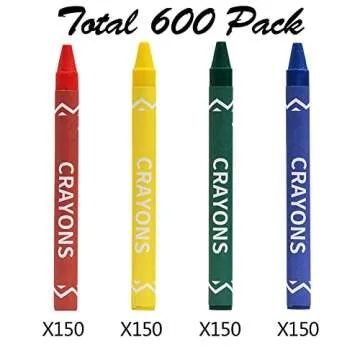 Madisi Crayons Bulk Pack - 600 Count for Kids