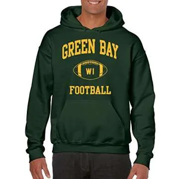 Green Bay Classic Football Arch American Football Team Sports Hoodie - 2X-Large - Forest