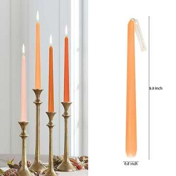 Taper Candle Stick Scented Candle Orange Gradient Color Candles Smokeless Wax Candlesticks Handmade Candles for Dinner Household Wedding Party Home Décor