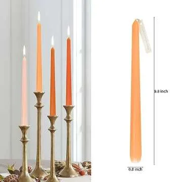 Scented Gradient Orange Taper Candles for Home Décor